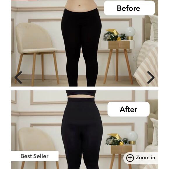 NWT Shapermint High Waisted Shaping Leggings Black Size M - Picture 5 of 6